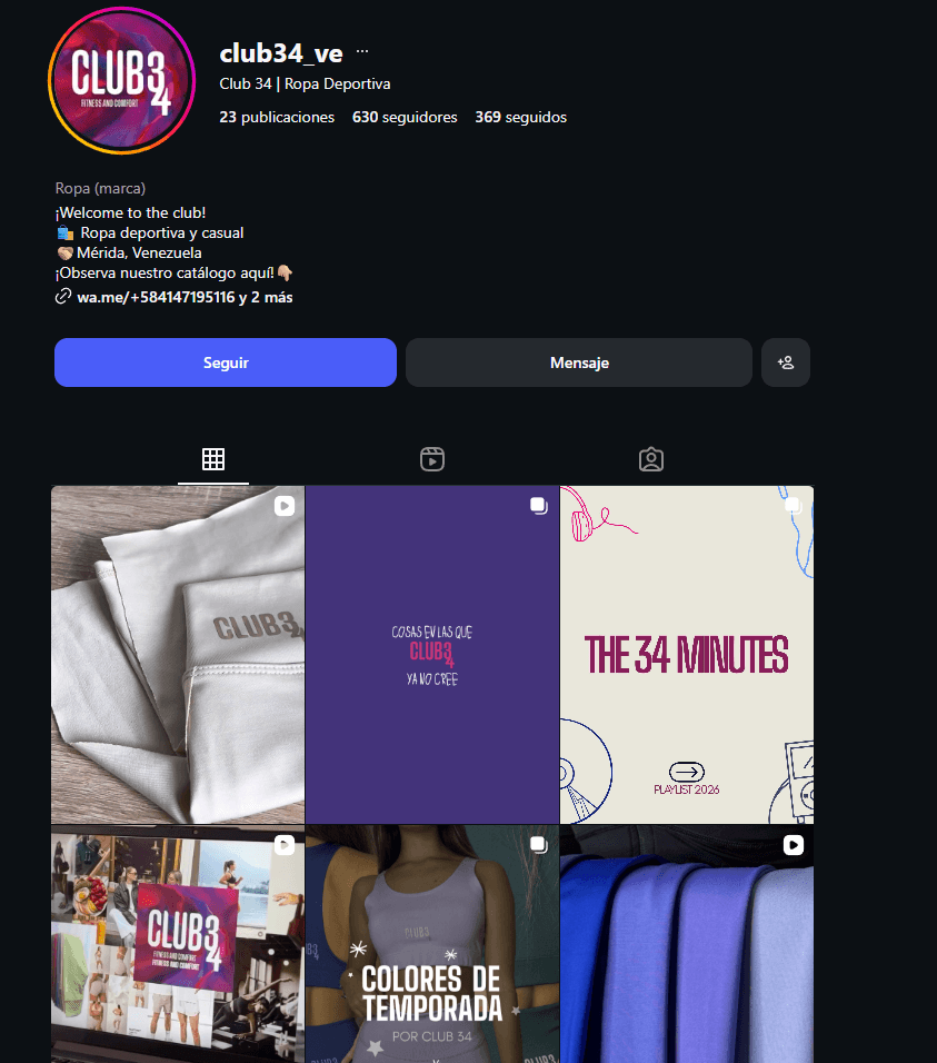 Modelos usando ropa deportiva de Club 34